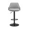 Armen Living Asher Adjustable Gray Faux Leather and Black Finish Bar Stool LCARBABLBLGR - alternate 2